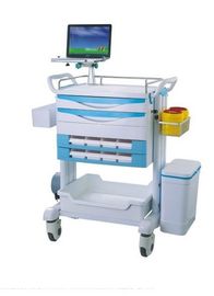 Troli Medis Rumah Sakit ABS yang Tahan Lama Untuk Darurat Dengan Bagian Opsional Multifungsi Keranjang Medis