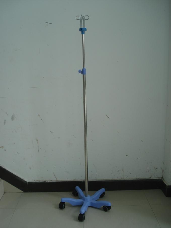 Desain Khusus Standing Infusion Stand Iv Pole Accessories Dari Stainless Steel 0