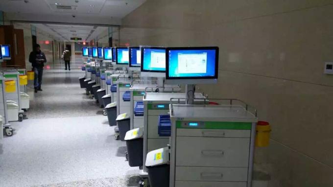 Gerobak Obat Komputer Untuk Troli Workstation Rumah Sakit Secara Elektrik 0