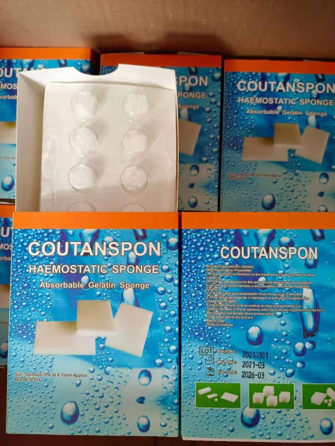 Gigi Sekali Pakai Hemostatik Sponge Gelatin Spons yang Dapat Diserap 10mm 0