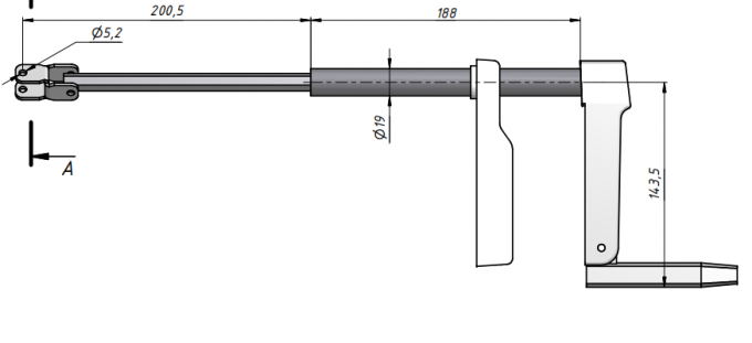 Bahan ABS Hand Crank Blue Crank Handle Aksesoris Rumah Sakit 0