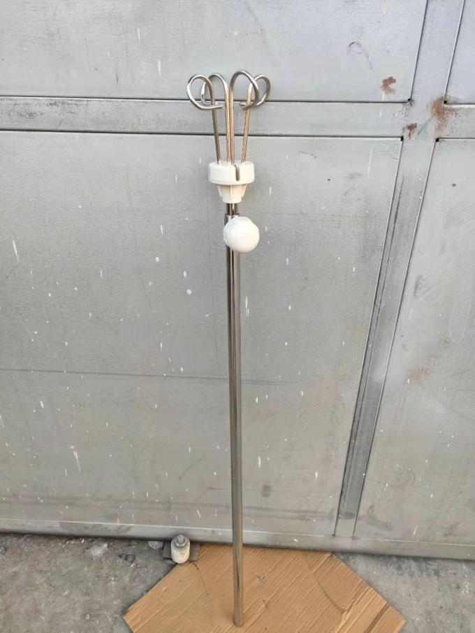 Stand Infus Stainless Steel Rumah Sakit Tiang IV putih dan hitam dengan Kait 1