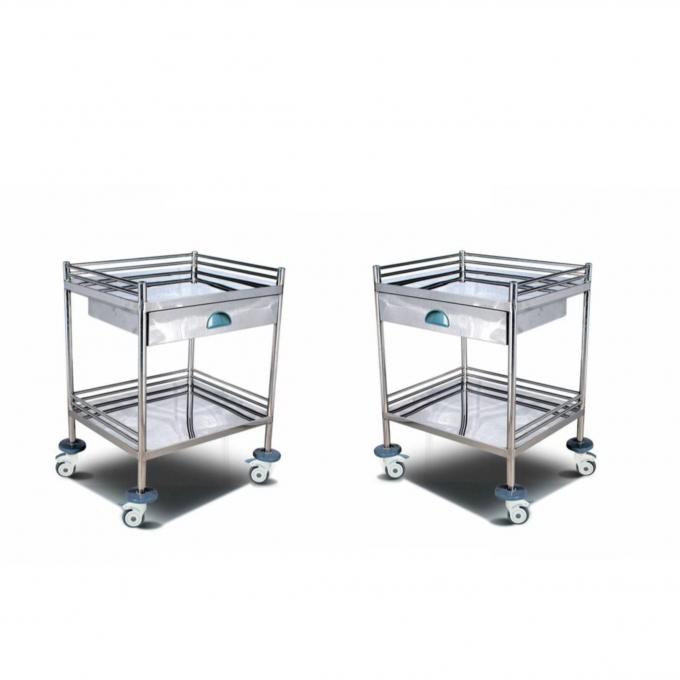 Troli medis stainless steel troli rumah sakit lapisan tunggal 0