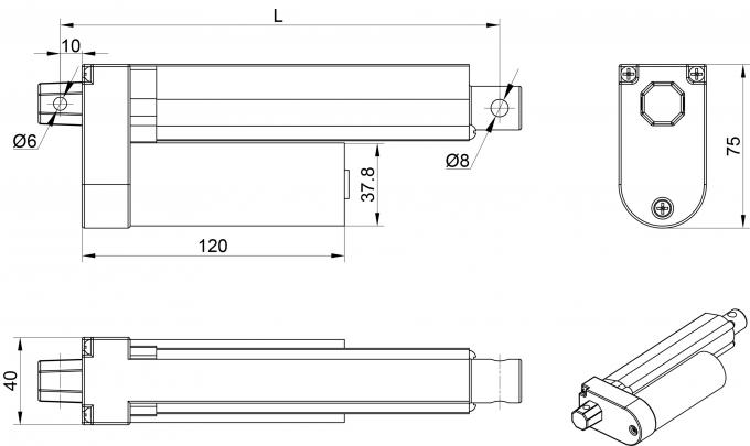 Rumah Sakit Khusus Motor Putih Untuk Peralatan Medis Linear Actuator 0
