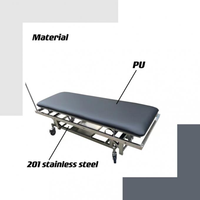Truk tandu rumah sakit beroda hitam Truk tandu stainless steel 0