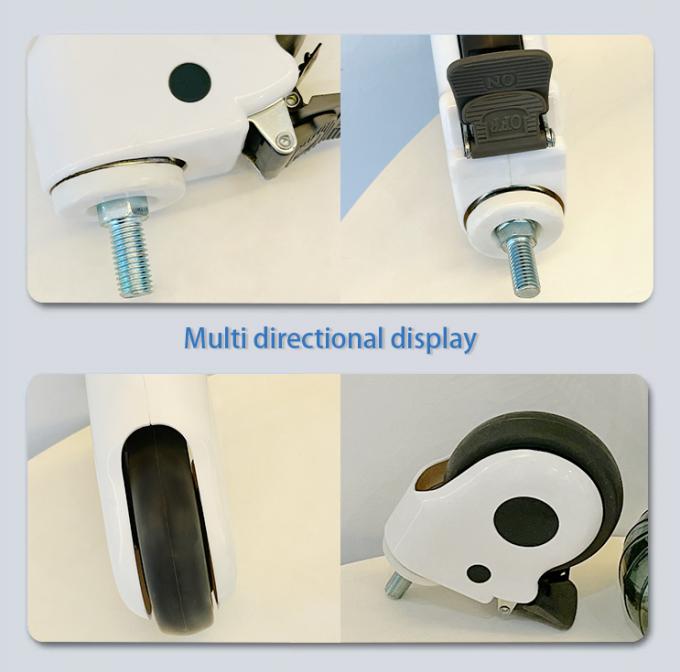 5 inci putih Medical Casters Band rem PP dan bahan TPR 0