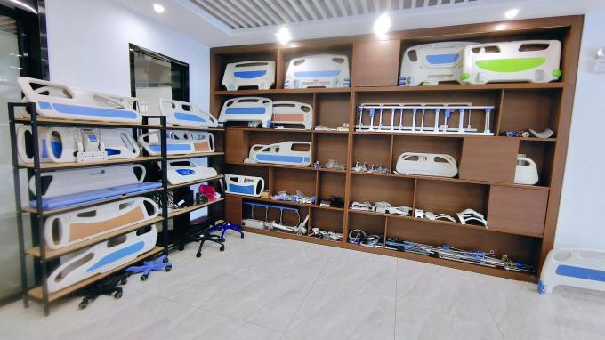 Kepala tempat tidur rumah sakit bahan PP hijau biru dan papan ekor tempat tidur 3