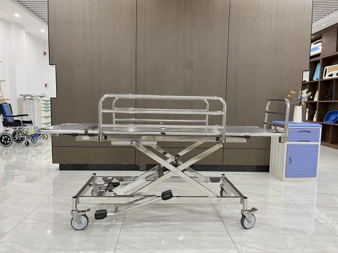 Kualitas tinggi stainless steel darurat Stretcher Trolley stainless steel guardrail 1