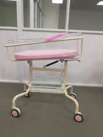 Pink Mobile Cot Hospital Tempat Tidur Bayi, Bayi Baru Lahir Rumah Sakit Cot Dengan ABS Basin