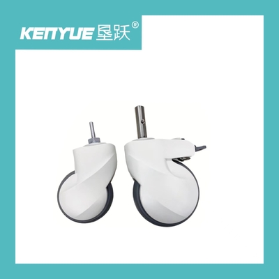 Beli Kastor Rem Ganda TPR + ABS Medis Putih 5 Inch Dengan Roda Kembar pembuatan online