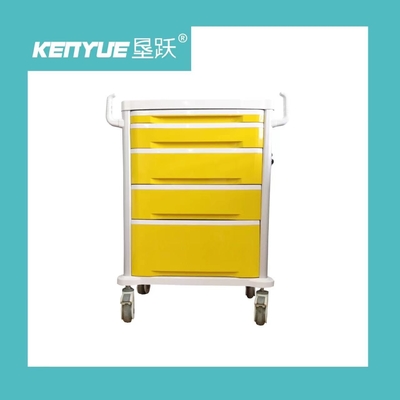 Beli Keranjang Troli Medis Seluler Rumah Sakit Dengan Bingkai Paduan Aluminium Kuning pembuatan online