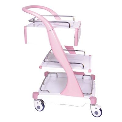 Beli ABS Aluminium Alloy Frame Pink Tiga Lapisan Troli Perawatan Rumah Sakit pembuatan online