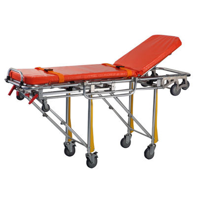 Beli Tandu ambulans khusus rumah sakit bahan logam oranye dengan roda pembuatan online