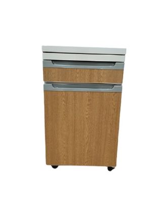 Beli Struktur Plat Aluminium Meja Samping Tempat Tidur Rumah Sakit Kabinet Warna Kayu Dengan Roda pembuatan online