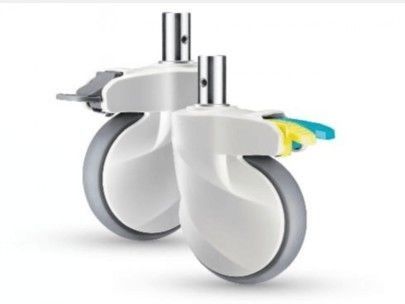 Beli 5 Inch Central control kastor rem ganda Untuk Roda Furnitur Rumah Sakit pembuatan online