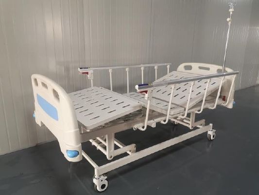 Beli Tempat Tidur Pasien Medis Rumah Sakit Manual Three Cranks yang Dapat Disesuaikan untuk Rumah Dengan Kastor pembuatan online