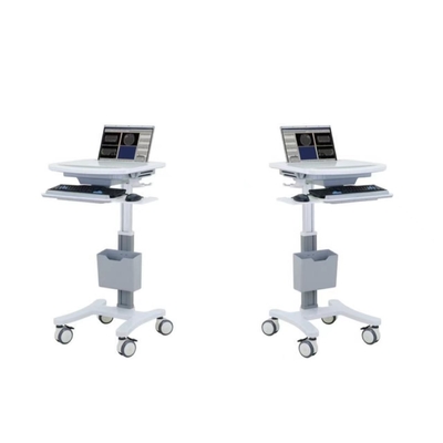 Aluminium Rolling Computer Cart Medical All In One Dengan Meja Tinggi 80-120cm