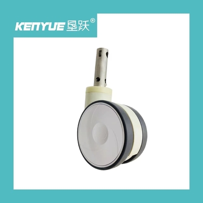 5 Inch Central Control Rumah Sakit Kastor Tempat Tidur Medis Berdedikasi Putih