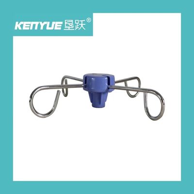 Tiang infus rumah sakit kait bahan plastik logam biru dan putih