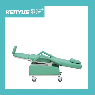 Rumah Sakit Painted Steel PVC Leather Green Hemodialysis Chair Manual