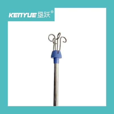 Dudukan infus ponsel biru stainless steel dengan roda yang dapat dilepas
