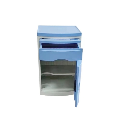 Bahan ABS meja samping tempat tidur rumah sakit biru meja samping tempat tidur khusus rumah sakit