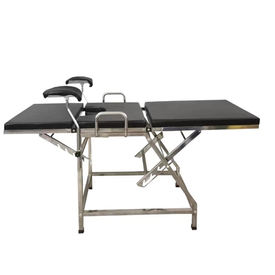 Tempat Tidur Rumah Sakit Stainless Steel 304 Tempat Tidur Pemeriksaan Ginekologi Sederhana