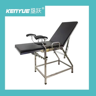 Tempat Tidur Pemeriksaan Ginekologi Meja Kebidanan Hitam Sederhana Stainless Steel