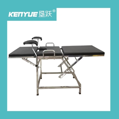 Tempat Tidur Pemeriksaan Ginekologi Meja Kebidanan Hitam Sederhana Stainless Steel