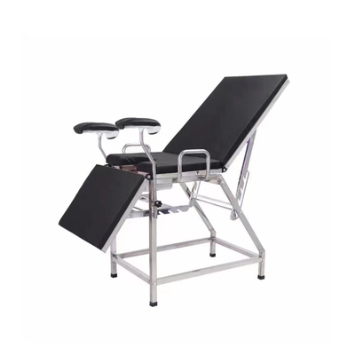 Tempat Tidur Pemeriksaan Ginekologi Meja Kebidanan Hitam Sederhana Stainless Steel