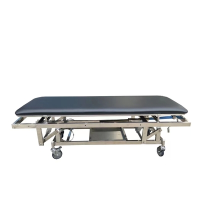 Truk tandu rumah sakit beroda hitam Truk tandu stainless steel