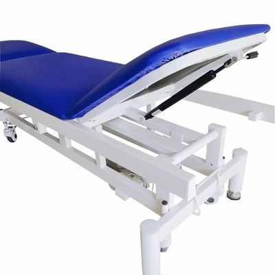 Tempat Tidur Sofa Pemeriksaan Listrik Baja Karbon Hidrolik Medis Biru