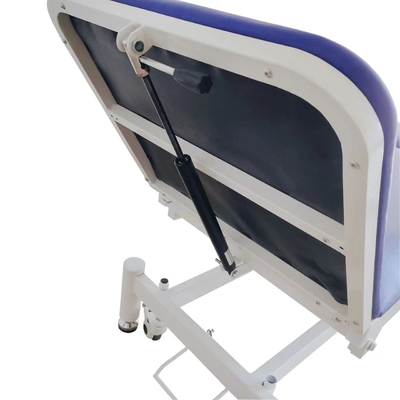Tempat Tidur Sofa Pemeriksaan Listrik Baja Karbon Hidrolik Medis Biru