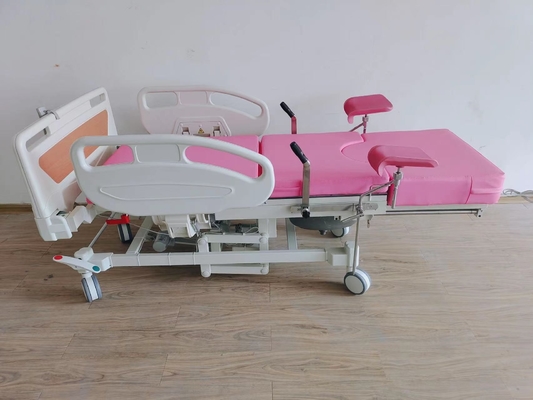 Meja pemeriksaan ginekologi rumah sakit tempat tidur bersalin warna pink
