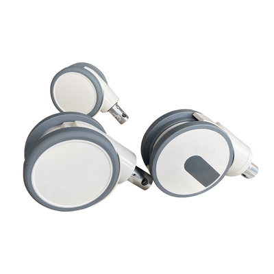 6 inci roda kontrol pusat TPR + PP 32 * 50mm Dengan aksesoris medis roda putih