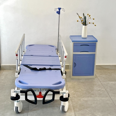 Tandu Ambulans Hidrolik Troli Biru Untuk Medis Rumah Sakit