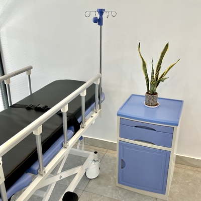 Tandu Ambulans Hidrolik Troli Biru Untuk Medis Rumah Sakit