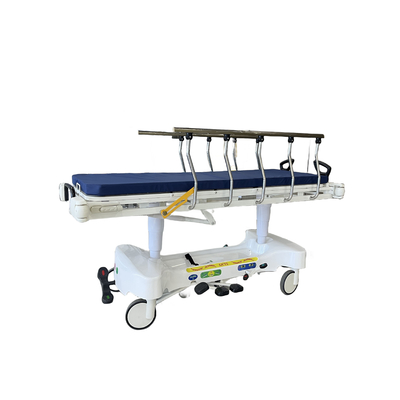 Ketinggian disesuaikan Stretcher darurat hidrolik 2 Lapisan Rumah Sakit Trolley Pengangkutan Pasien