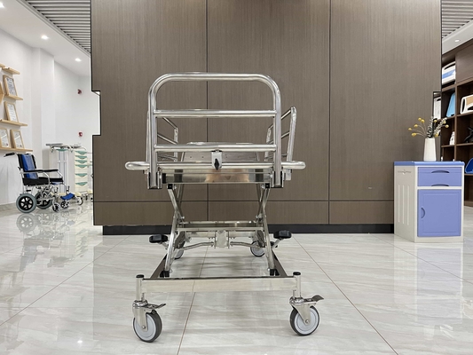 Kualitas tinggi stainless steel darurat Stretcher Trolley stainless steel guardrail