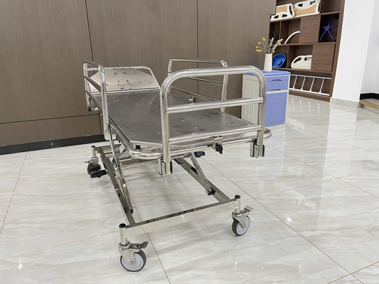 Kualitas tinggi stainless steel darurat Stretcher Trolley stainless steel guardrail