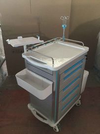 Keranjang Trolley Medis Stainless Steel, Pengiriman Trolley Obat Darurat Rumah Sakit Icu