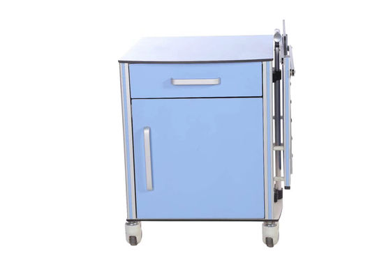 Kabinet Samping Tempat Tidur Rumah Sakit Bisu Caster ABS Dengan Papan Tulis Lipat