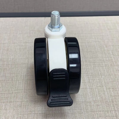 Bahan PU TPR M12X25MM Roda Kastor Medis Dengan Rem Central Locking