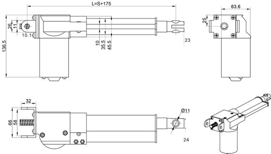 Mebel Medis Listrik Linear Actuator Motor Controller Untuk Tempat Tidur Rumah Sakit