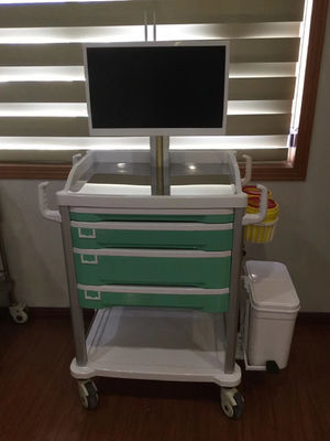 Pengiriman Obat Aluminium Alloy Frame Workstation Trolley Terintegrasi