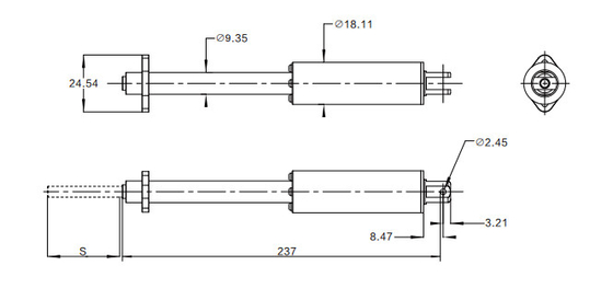 Kecil 12v DC Linear Motor Actuator Push Rod 100N Untuk Bidang Furnitur