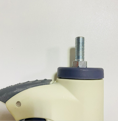 Kastor Medis Rumah Sakit Roda Universal 4 Inch Dengan Rem Putih Krem