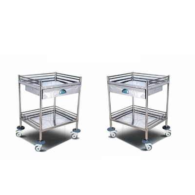 Troli medis stainless steel troli rumah sakit lapisan tunggal