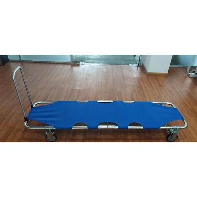 Tandu lipat kain Oxford biru 600D, dilapisi PVC mudah dibersihkan