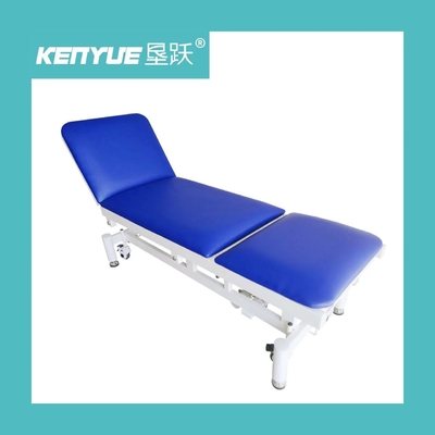 Tempat Tidur Sofa Pemeriksaan Listrik Baja Karbon Hidrolik Medis Biru